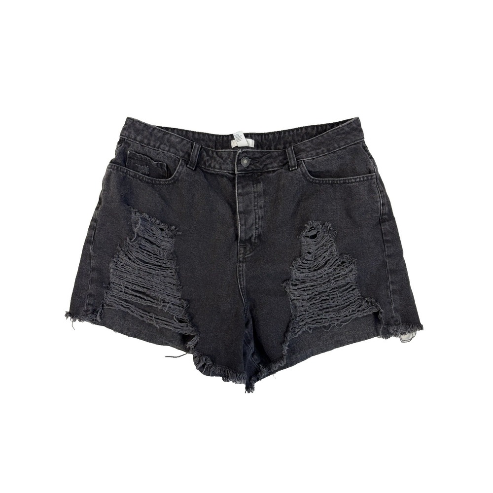 Forever 21 Women's 14 Black Distressed Ripped Denim Shorts Sexy Rockabilly Rodeo